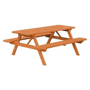 Pressure Treated Pine Picnic Table with Attached Benches Picnic Table