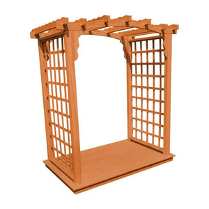 Pressure Treated Yellow Pine Cambridge Arbor & Deck Porch Swing Stand 5ft / Cedar Stain