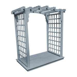 Pressure Treated Yellow Pine Cambridge Arbor & Deck Porch Swing Stand 5ft / Gray Stain