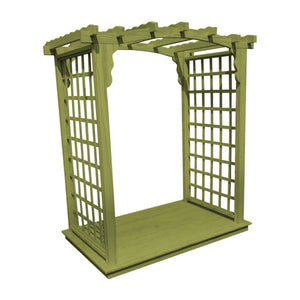 Pressure Treated Yellow Pine Cambridge Arbor & Deck Porch Swing Stand 5ft / Linden Leaf Stain