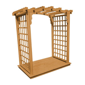 Pressure Treated Yellow Pine Cambridge Arbor & Deck Porch Swing Stand 5ft / Oak Stain