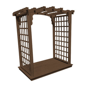 Pressure Treated Yellow Pine Cambridge Arbor & Deck Porch Swing Stand 5ft / Walnut Stain