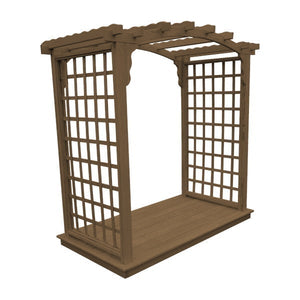 Pressure Treated Yellow Pine Cambridge Arbor & Deck Porch Swing Stand 6ft / Mushroom Stain