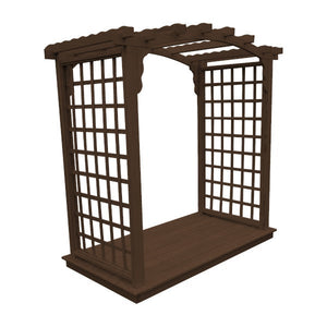 Pressure Treated Yellow Pine Cambridge Arbor & Deck Porch Swing Stand 6ft / Walnut Stain