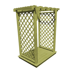 Pressure Treated Yellow Pine Covington Arbor & Deck Porch Swing Stand 4ft / Linden Leaf Stain