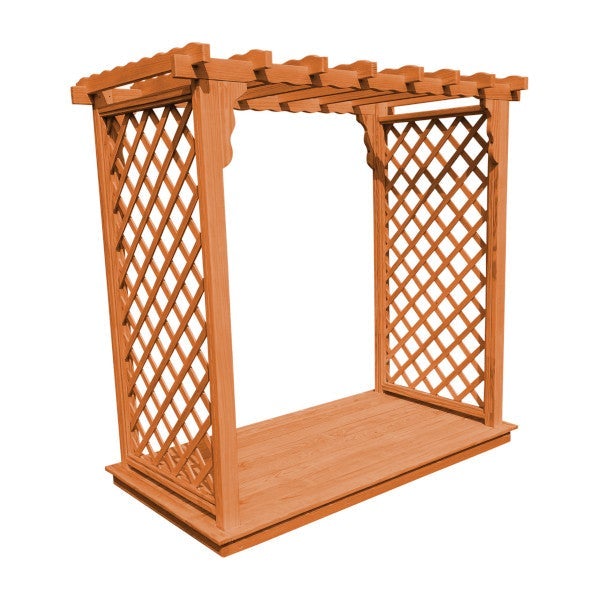 Pressure Treated Yellow Pine Covington Arbor &amp; Deck Porch Swing Stand 6ft / Cedar Stain