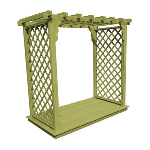 Pressure Treated Yellow Pine Covington Arbor & Deck Porch Swing Stand 6ft / Linden Leaf Stain