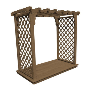 Pressure Treated Yellow Pine Covington Arbor & Deck Porch Swing Stand 6ft / Mushroom Stain
