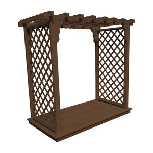 Pressure Treated Yellow Pine Covington Arbor & Deck Porch Swing Stand 6ft / Walnut Stain