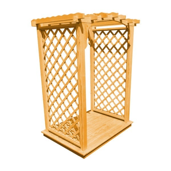 Pressure Treated Yellow Pine Jamesport Arbor &amp; Deck Porch Swing Stand 4ft / Natural Stain