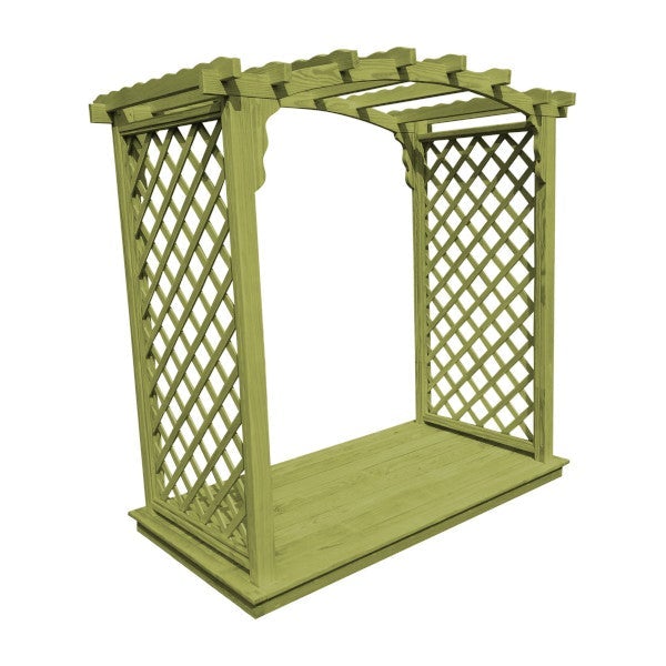 Pressure Treated Yellow Pine Jamesport Arbor &amp; Deck Porch Swing Stand 6ft / Linden Leaf Stain