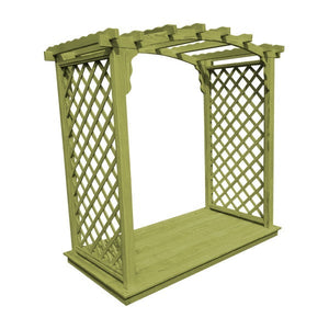 Pressure Treated Yellow Pine Jamesport Arbor & Deck Porch Swing Stand 6ft / Linden Leaf Stain