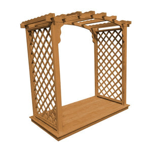 Pressure Treated Yellow Pine Jamesport Arbor & Deck Porch Swing Stand 6ft / Oak Stain