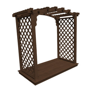 Pressure Treated Yellow Pine Jamesport Arbor & Deck Porch Swing Stand 6ft / Walnut Stain