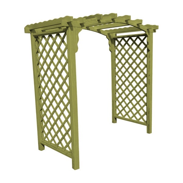 Pressure Treated Yellow Pine Jamesport Arbor Porch Swing Stand 6ft / Linden Leaf Stain