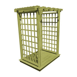 Pressure Treated Yellow Pine Lexington Arbor & Deck Porch Swing Stand 4ft / Linden Leaf Stain