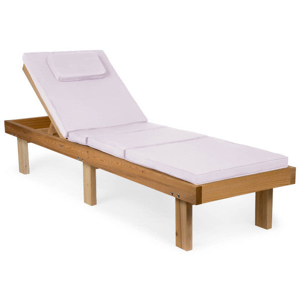 Reclining Cedar Chaise Lounger With Cushions Lounge Chair Royal White