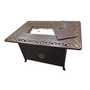 Rectangular Cast Aluminum Decorative Fire Pit With Scroll Design Fire Pits