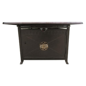 Rectangular Cast Aluminum Decorative Fire Pit With Scroll Design Fire Pits
