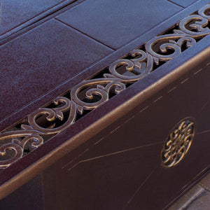 Rectangular Cast Aluminum Decorative Fire Pit With Scroll Design Fire Pits