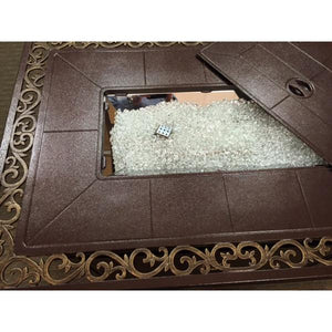 Rectangular Cast Aluminum Decorative Fire Pit With Scroll Design Fire Pits