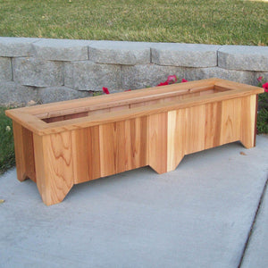 Rectangular Cedar Planter Planters Box 50 in. Planter - Medium (Narrow) / Cedar Stain / cedar planters for sale