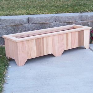 Rectangular Cedar Planter Planters Box 50 in. Planter - Medium (Narrow) / Unstained / cedar planters for sale