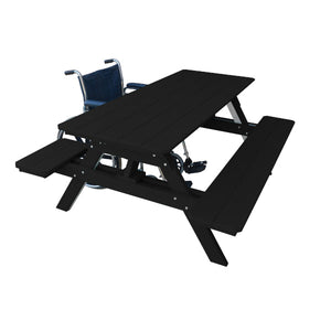 Recycled Plastic ADA Compliant 6' Table w/Attached Benches Table