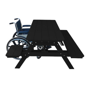 Recycled Plastic ADA Compliant 6' Table w/Attached Benches Table