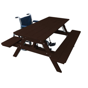 Recycled Plastic ADA Compliant 6' Table w/Attached Benches Table