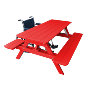 Recycled Plastic ADA Compliant 6' Table w/Attached Benches Table