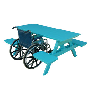 Recycled Plastic ADA Compliant 6' Table w/Attached Benches Table