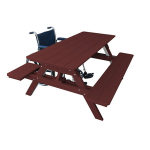 Recycled Plastic ADA Compliant 6' Table w/Attached Benches Table