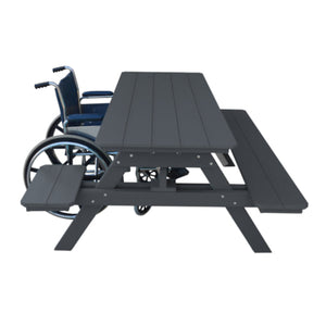 Recycled Plastic ADA Compliant 6' Table w/Attached Benches Table