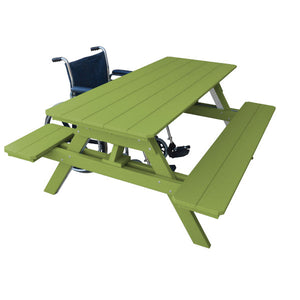 Recycled Plastic ADA Compliant 6' Table w/Attached Benches Table