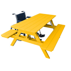 Recycled Plastic ADA Compliant 6' Table w/Attached Benches Table