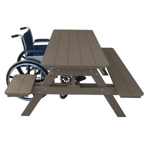 Recycled Plastic ADA Compliant 6' Table w/Attached Benches Table