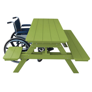 Recycled Plastic ADA Compliant 6' Table w/Attached Benches Table
