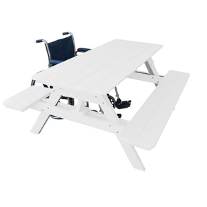 Recycled Plastic ADA Compliant 6' Table w/Attached Benches Table