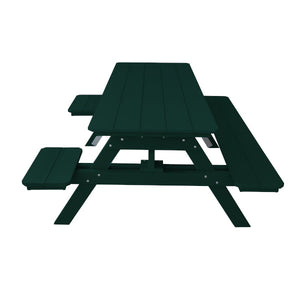 Recycled Plastic ADA Compliant 6' Table w/Attached Benches Table