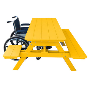 Recycled Plastic ADA Compliant 6' Table w/Attached Benches Table