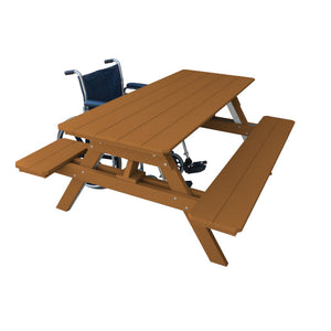 Recycled Plastic ADA Compliant 6' Table w/Attached Benches Table