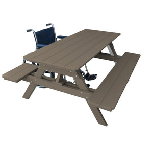 Recycled Plastic ADA Compliant 6' Table w/Attached Benches Table