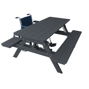 Recycled Plastic ADA Compliant 6' Table w/Attached Benches Table