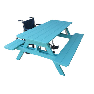 Recycled Plastic ADA Compliant 6' Table w/Attached Benches Table