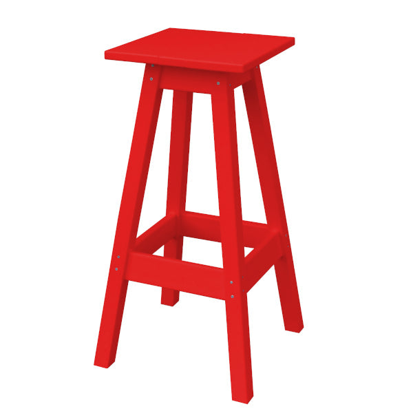 Recycled Plastic Bar Stool Stool Square / Bright Red