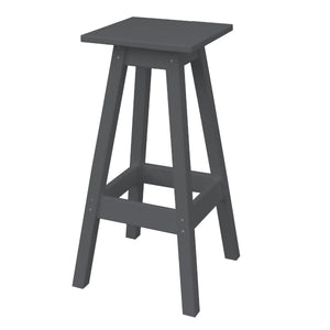 Recycled Plastic Bar Stool Stool Square / Dark Gray