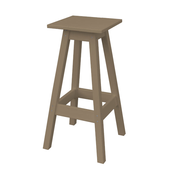 Recycled Plastic Bar Stool Stool Square / Weathered Wood