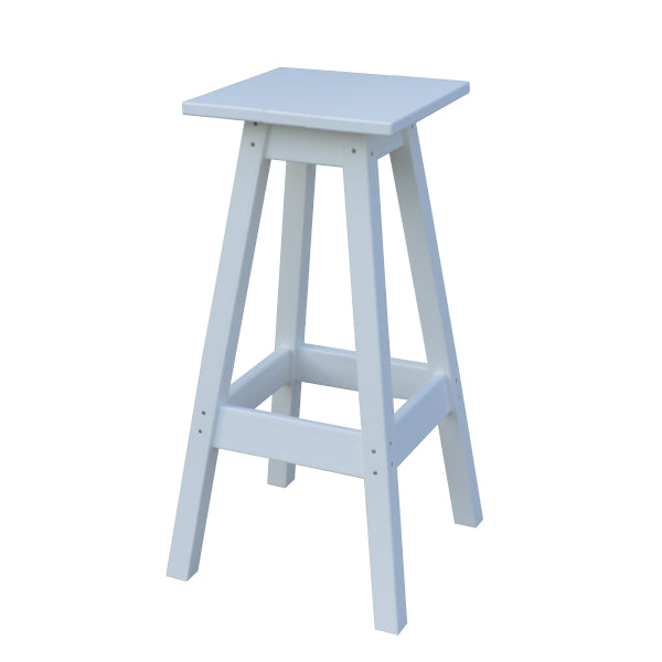 Recycled Plastic Bar Stool Stool Square / White
