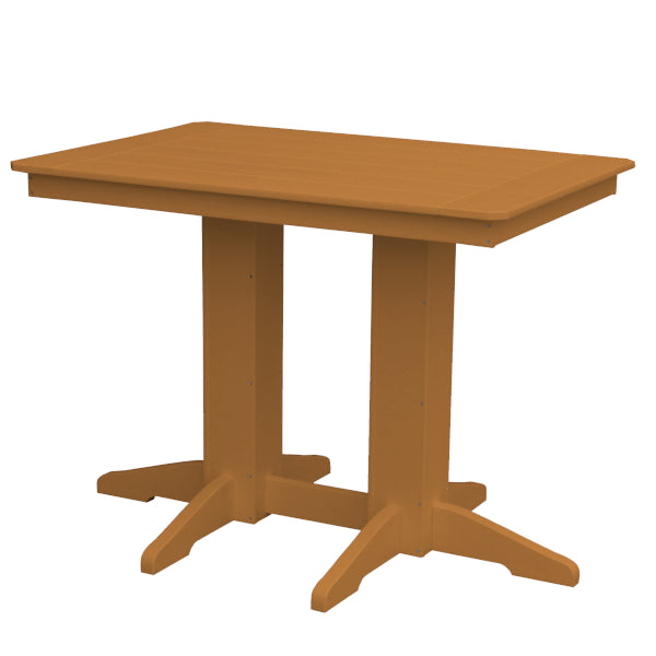 Recycled Plastic Counter Table Counter Table 4ft / Cedar / Without Umbrella Hole